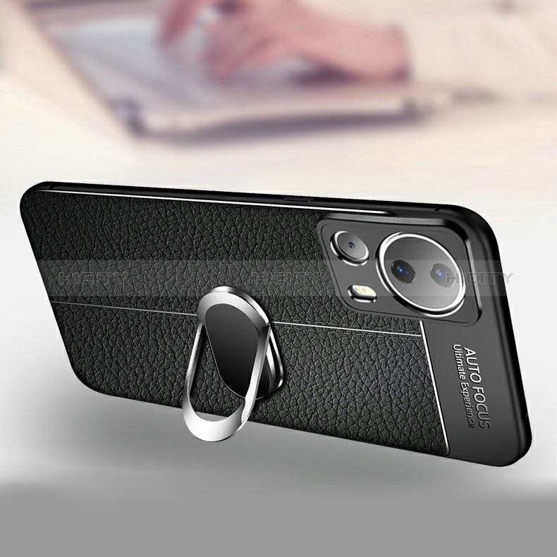 Funda Silicona Goma de Cuero Carcasa con Magnetico Anillo de dedo Soporte para Xiaomi Mi 12 Lite NE 5G