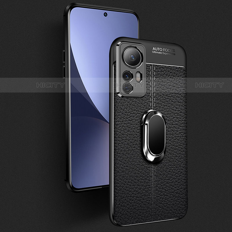 Funda Silicona Goma de Cuero Carcasa con Magnetico Anillo de dedo Soporte para Xiaomi Mi 12S Pro 5G