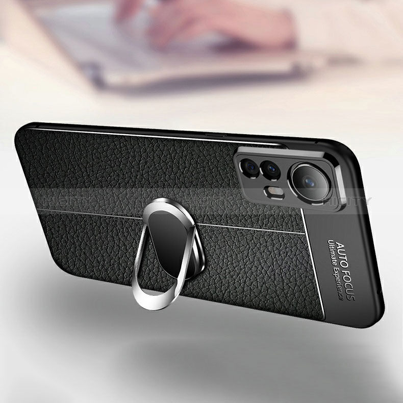 Funda Silicona Goma de Cuero Carcasa con Magnetico Anillo de dedo Soporte para Xiaomi Mi 12T 5G