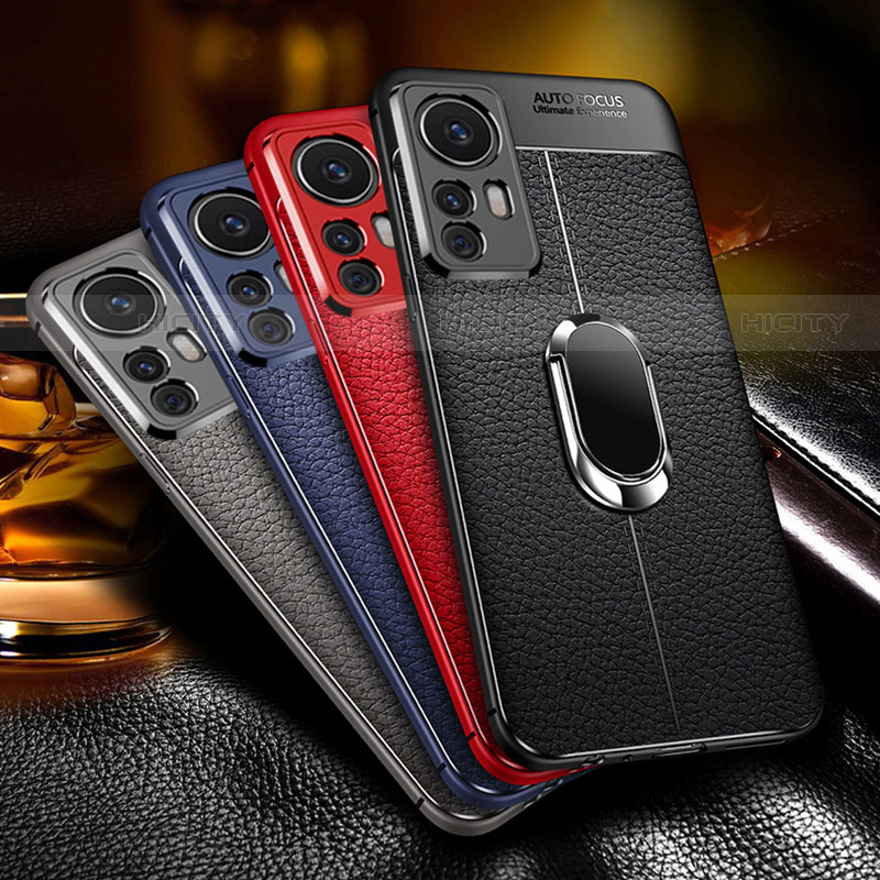 Funda Silicona Goma de Cuero Carcasa con Magnetico Anillo de dedo Soporte para Xiaomi Mi 12X 5G