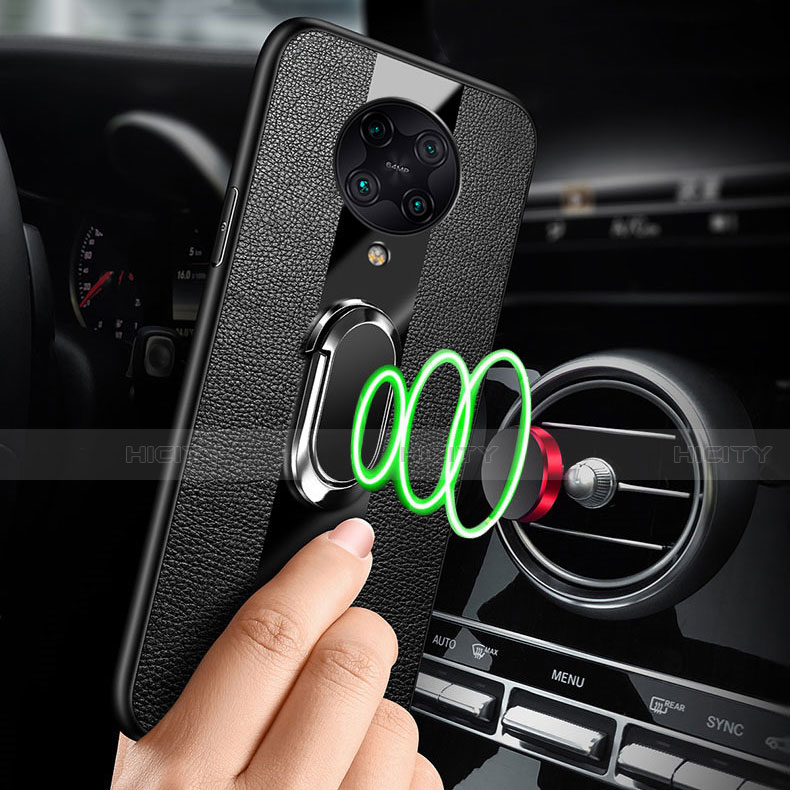 Funda Silicona Goma de Cuero Carcasa con Magnetico Anillo de dedo Soporte para Xiaomi Redmi K30 Pro Zoom