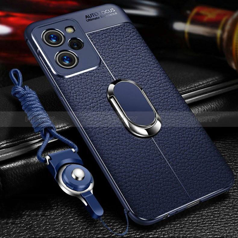 Funda Silicona Goma de Cuero Carcasa con Magnetico Anillo de dedo Soporte para Xiaomi Redmi Note 12 Pro Speed 5G