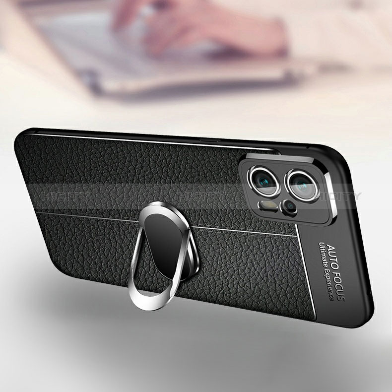 Funda Silicona Goma de Cuero Carcasa con Magnetico Anillo de dedo Soporte para Xiaomi Redmi Note 12 Turbo 5G