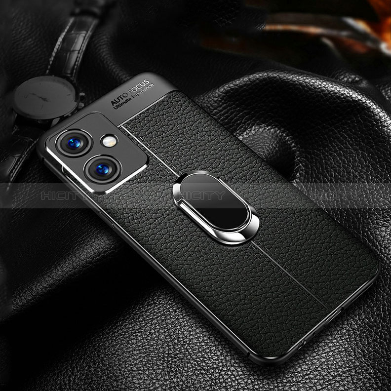 Funda Silicona Goma de Cuero Carcasa con Magnetico Anillo de dedo Soporte para Xiaomi Redmi Note 12R Pro 5G