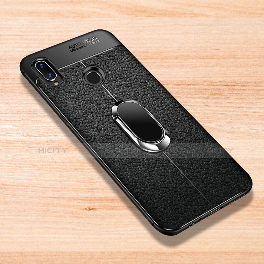 Funda Silicona Goma de Cuero Carcasa con Magnetico Anillo de dedo Soporte para Xiaomi Redmi Note 7 Pro