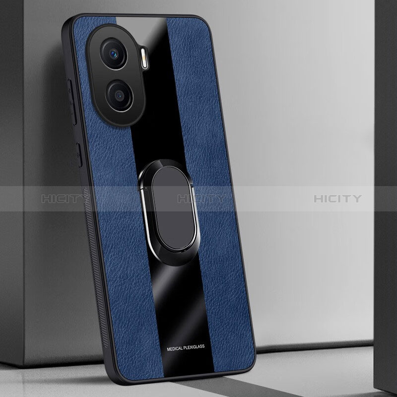 Funda Silicona Goma de Cuero Carcasa con Magnetico Anillo de dedo Soporte PB1 para Huawei Honor X40i 5G