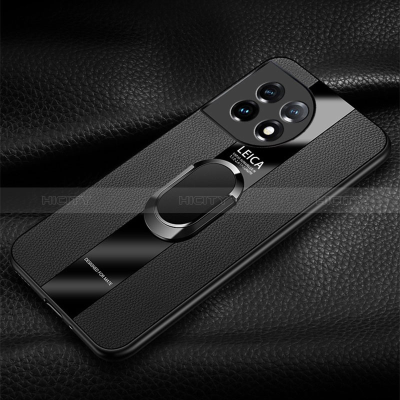 Funda Silicona Goma de Cuero Carcasa con Magnetico Anillo de dedo Soporte PB1 para OnePlus 11R 5G