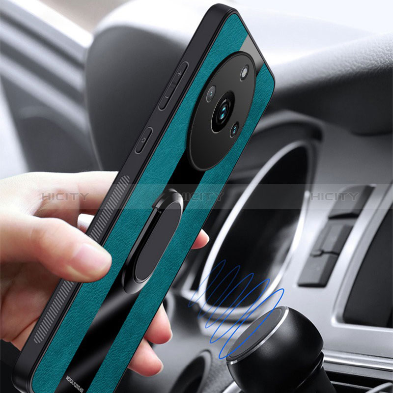 Funda Silicona Goma de Cuero Carcasa con Magnetico Anillo de dedo Soporte PB1 para Realme 11 Pro 5G