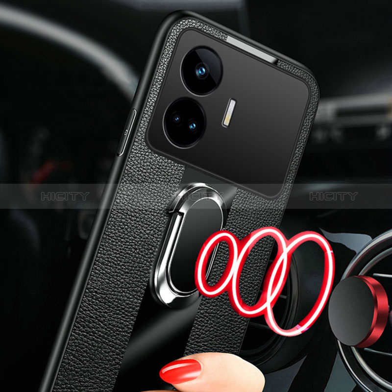 Funda Silicona Goma de Cuero Carcasa con Magnetico Anillo de dedo Soporte PB1 para Realme GT Neo5 SE 5G