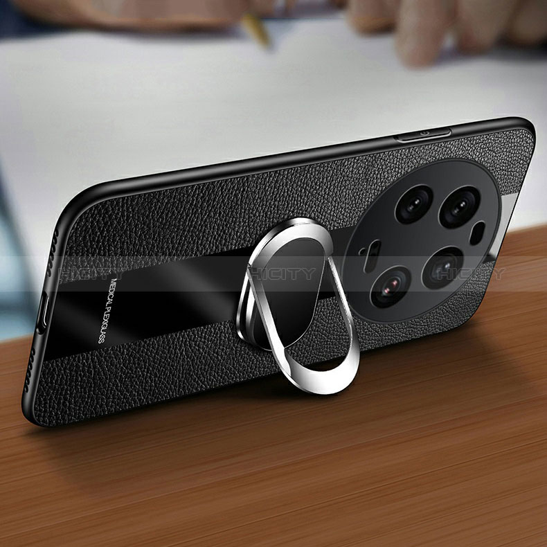 Funda Silicona Goma de Cuero Carcasa con Magnetico Anillo de dedo Soporte PB1 para Xiaomi Mi 13 Ultra 5G