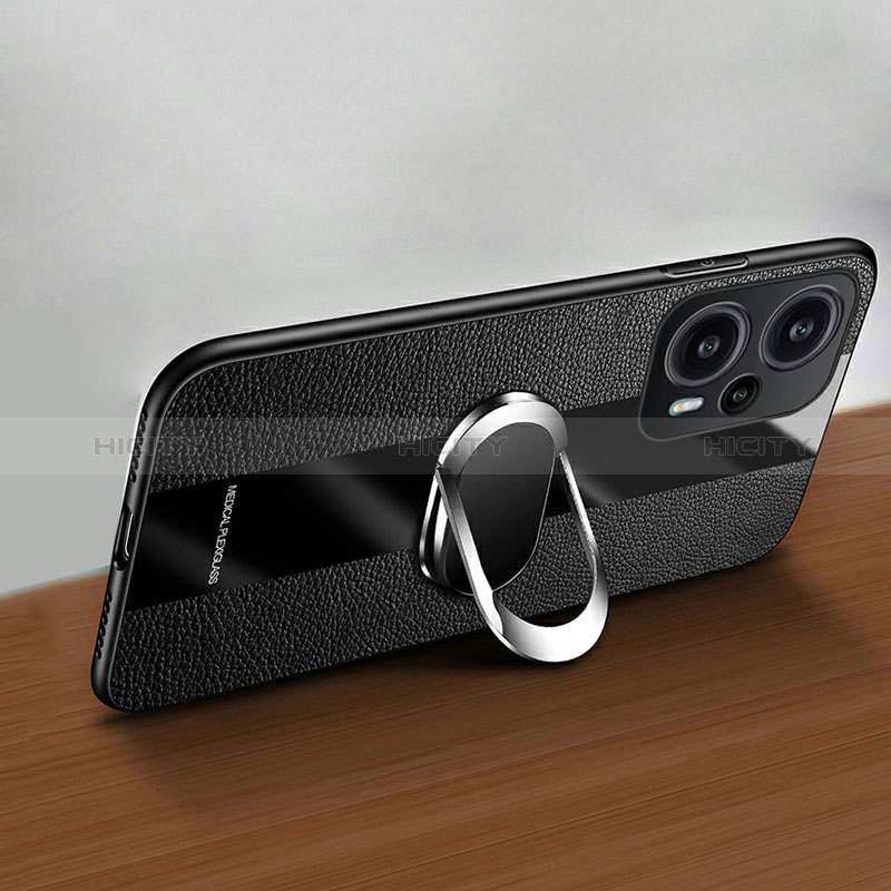 Funda Silicona Goma de Cuero Carcasa con Magnetico Anillo de dedo Soporte PB1 para Xiaomi Poco F5 5G