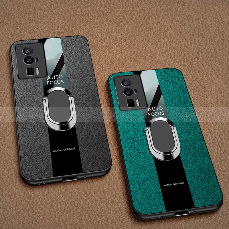 Funda Silicona Goma de Cuero Carcasa con Magnetico Anillo de dedo Soporte PB1 para Xiaomi Redmi K60 5G