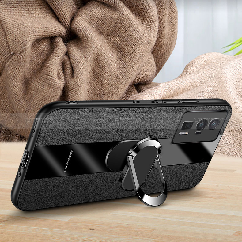 Funda Silicona Goma de Cuero Carcasa con Magnetico Anillo de dedo Soporte PB1 para Xiaomi Redmi K60 5G