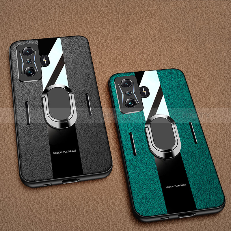 Funda Silicona Goma de Cuero Carcasa con Magnetico Anillo de dedo Soporte PB2 para Xiaomi Redmi K50 Gaming AMG F1 5G