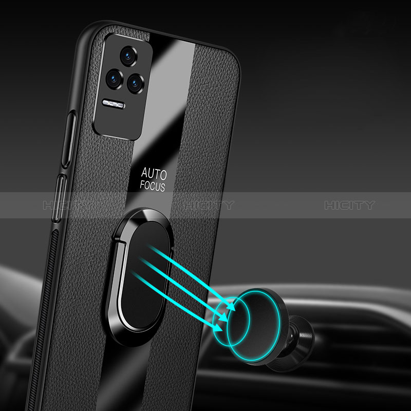 Funda Silicona Goma de Cuero Carcasa con Magnetico Anillo de dedo Soporte PB2 para Xiaomi Redmi K50 Pro 5G