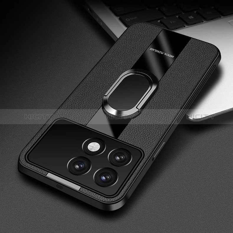 Funda Silicona Goma de Cuero Carcasa con Magnetico Anillo de dedo Soporte PB3 para Xiaomi Redmi K70 5G