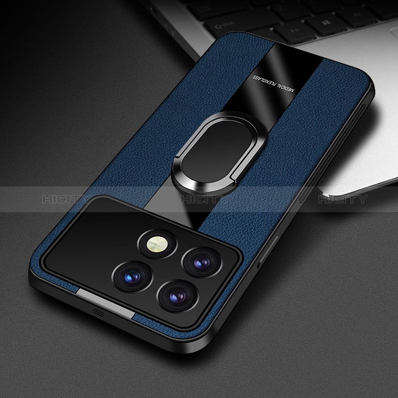 Funda Silicona Goma de Cuero Carcasa con Magnetico Anillo de dedo Soporte PB3 para Xiaomi Redmi K70 5G