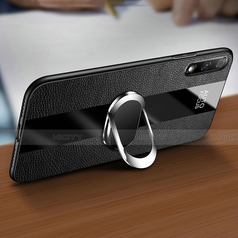 Funda Silicona Goma de Cuero Carcasa con Magnetico Anillo de dedo Soporte S01 para Huawei P Smart Z (2019)