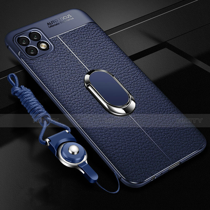 Funda Silicona Goma de Cuero Carcasa con Magnetico Anillo de dedo Soporte S01 para Oppo A72 5G