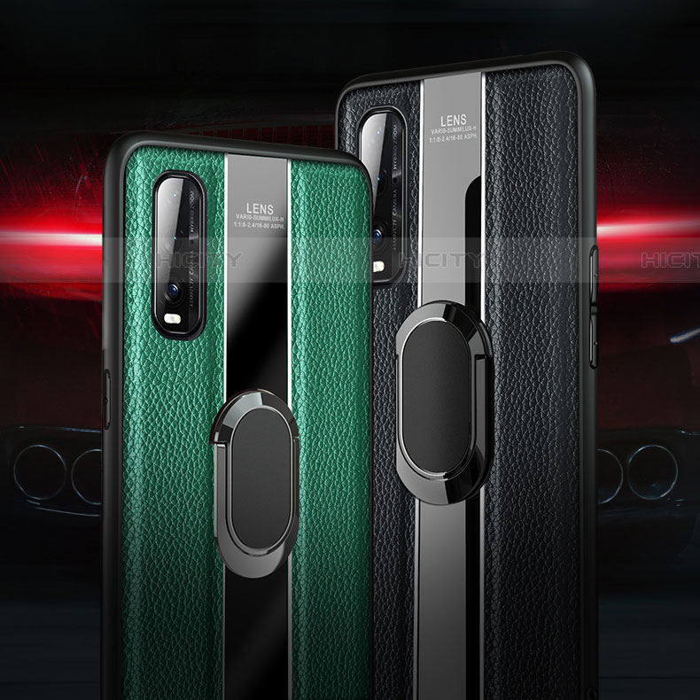 Funda Silicona Goma de Cuero Carcasa con Magnetico Anillo de dedo Soporte S01 para Oppo Find X2