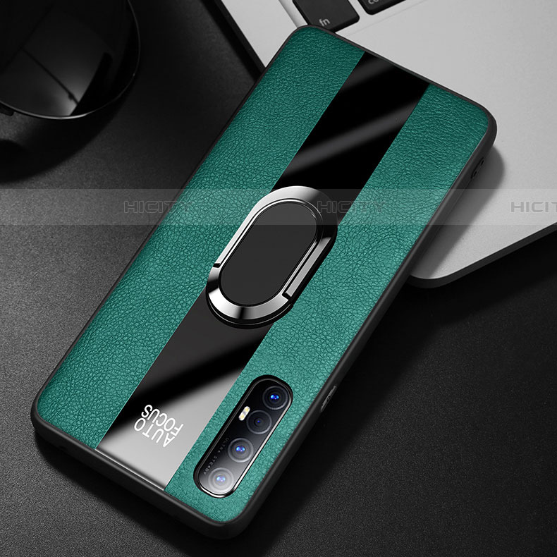 Funda Silicona Goma de Cuero Carcasa con Magnetico Anillo de dedo Soporte S01 para Oppo Find X2 Neo