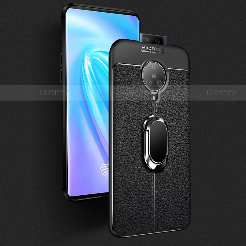 Funda Silicona Goma de Cuero Carcasa con Magnetico Anillo de dedo Soporte S01 para Vivo Nex 3