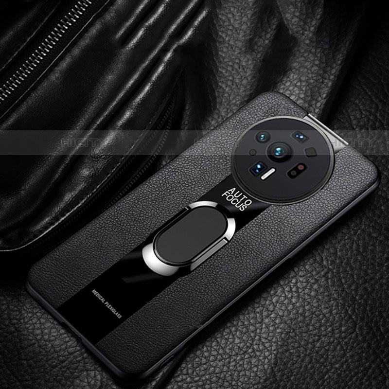 Funda Silicona Goma de Cuero Carcasa con Magnetico Anillo de dedo Soporte S01 para Xiaomi Mi 12 Ultra 5G