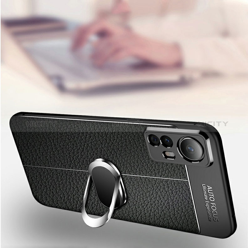 Funda Silicona Goma de Cuero Carcasa con Magnetico Anillo de dedo Soporte S01 para Xiaomi Mi 12T Pro 5G