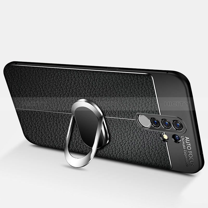 Funda Silicona Goma de Cuero Carcasa con Magnetico Anillo de dedo Soporte S01 para Xiaomi Poco M2