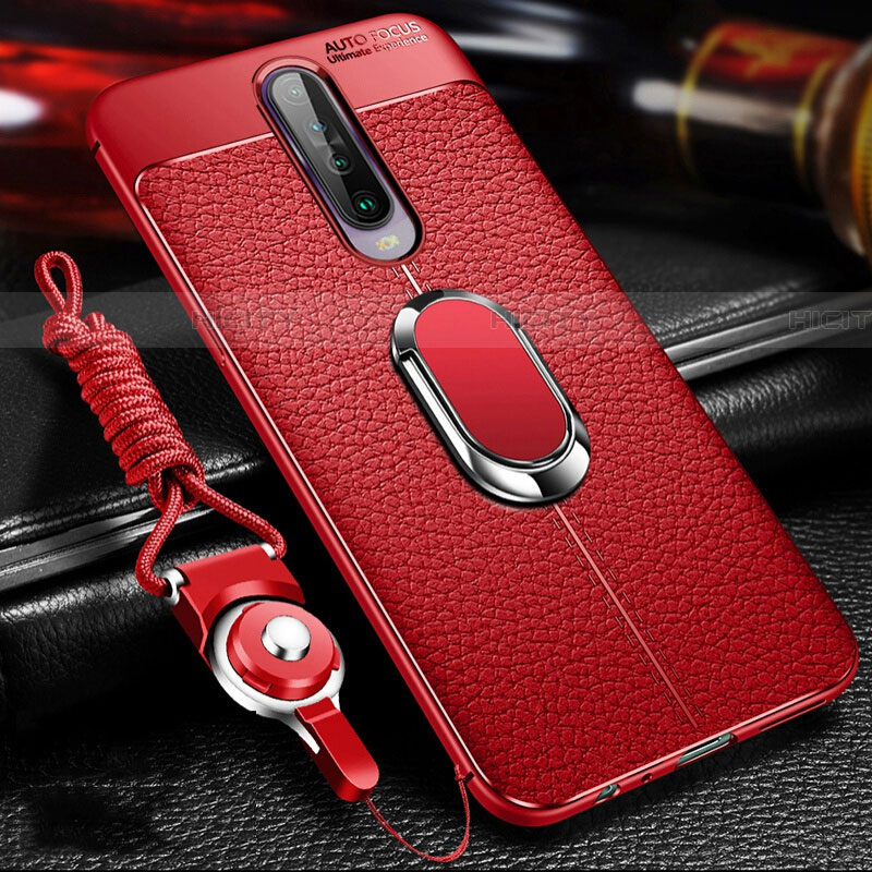 Funda Silicona Goma de Cuero Carcasa con Magnetico Anillo de dedo Soporte S01 para Xiaomi Redmi K30 5G