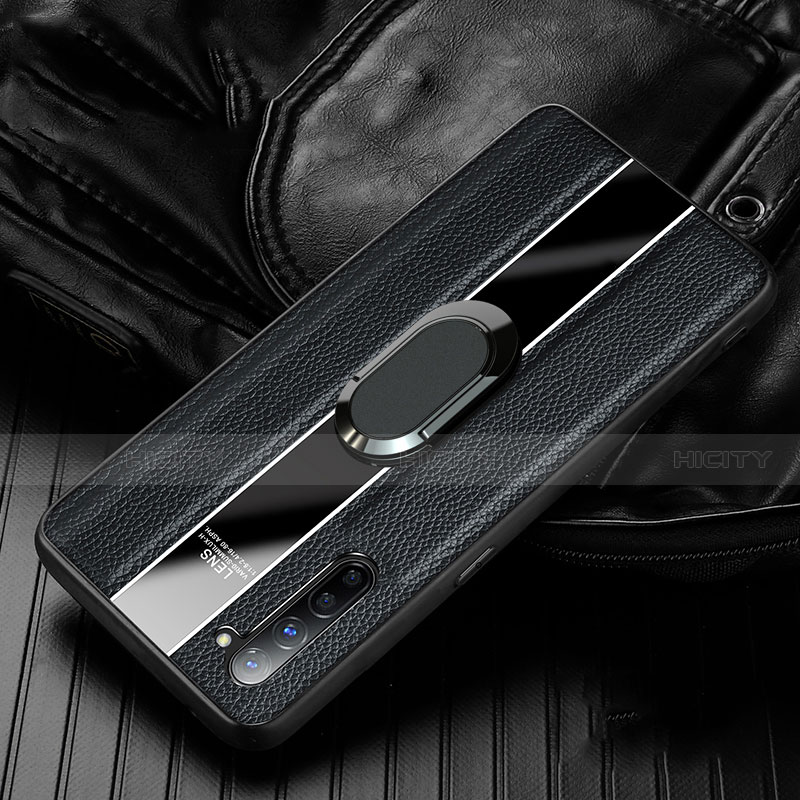 Funda Silicona Goma de Cuero Carcasa con Magnetico Anillo de dedo Soporte S03 para Oppo K7 5G