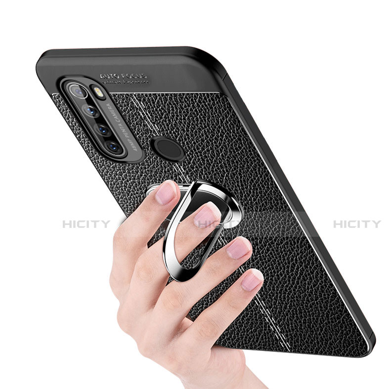 Funda Silicona Goma de Cuero Carcasa con Magnetico Anillo de dedo Soporte S03 para Xiaomi Redmi Note 8 (2021)