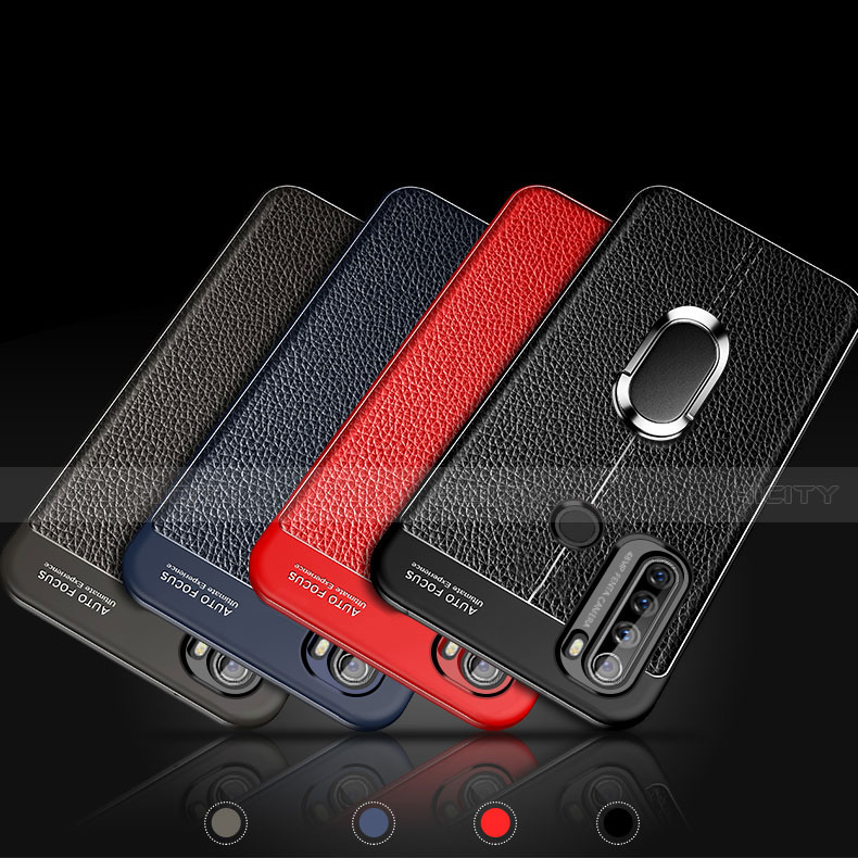 Funda Silicona Goma de Cuero Carcasa con Magnetico Anillo de dedo Soporte S03 para Xiaomi Redmi Note 8T