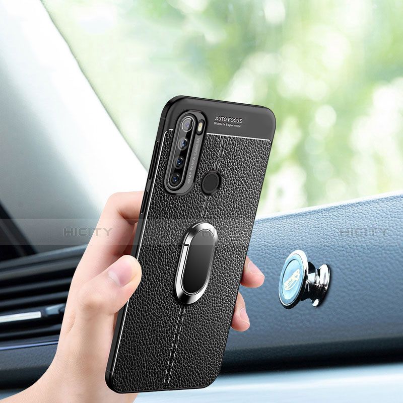 Funda Silicona Goma de Cuero Carcasa con Magnetico Anillo de dedo Soporte S03 para Xiaomi Redmi Note 8T