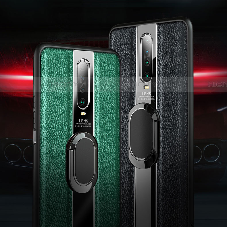 Funda Silicona Goma de Cuero Carcasa con Magnetico Anillo de dedo Soporte S04 para Xiaomi Poco X2