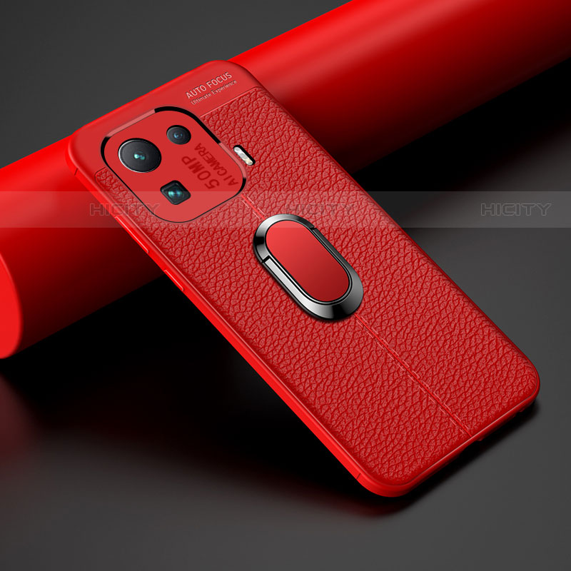 Funda Silicona Goma de Cuero Carcasa con Magnetico Anillo de dedo Soporte S07 para Xiaomi Mi 11 Pro 5G