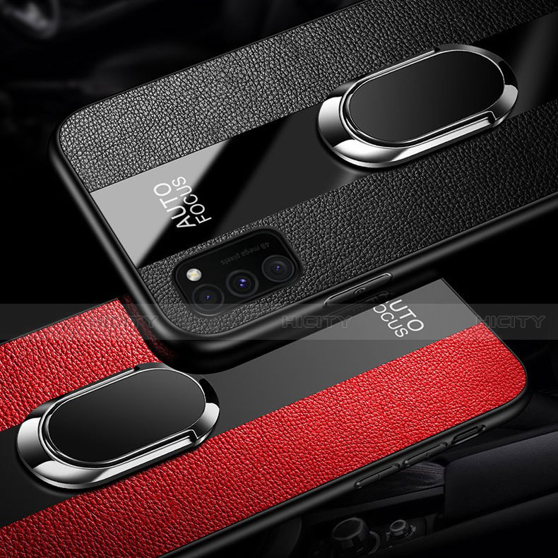 Funda Silicona Goma de Cuero Carcasa con Magnetico Anillo de dedo Soporte T01 para Huawei Honor V30 5G