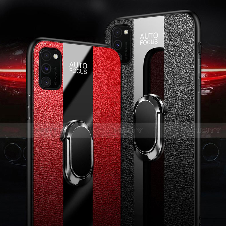 Funda Silicona Goma de Cuero Carcasa con Magnetico Anillo de dedo Soporte T01 para Huawei Honor V30 Pro 5G