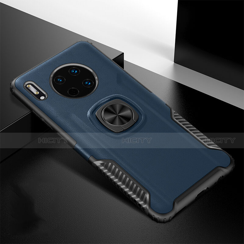 Funda Silicona Goma de Cuero Carcasa con Magnetico Anillo de dedo Soporte T01 para Huawei Mate 30 Pro