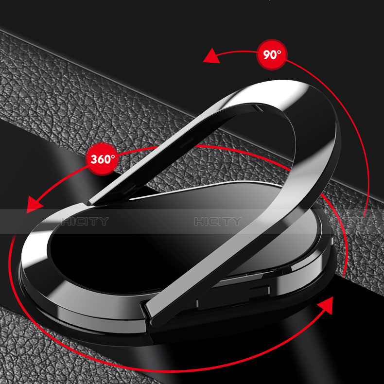 Funda Silicona Goma de Cuero Carcasa con Magnetico Anillo de dedo Soporte T01 para Huawei Nova 5 Pro