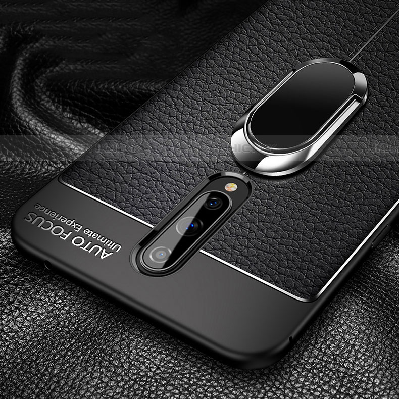 Funda Silicona Goma de Cuero Carcasa con Magnetico Anillo de dedo Soporte T01 para OnePlus 8