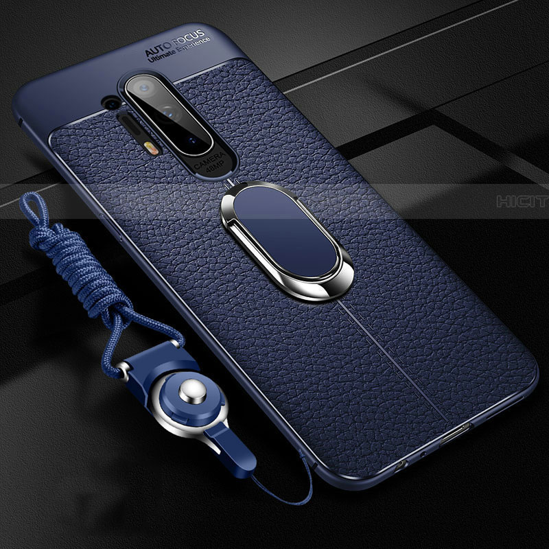 Funda Silicona Goma de Cuero Carcasa con Magnetico Anillo de dedo Soporte T01 para OnePlus 8 Pro