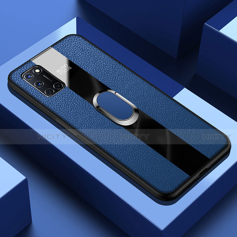 Funda Silicona Goma de Cuero Carcasa con Magnetico Anillo de dedo Soporte T01 para Oppo A72