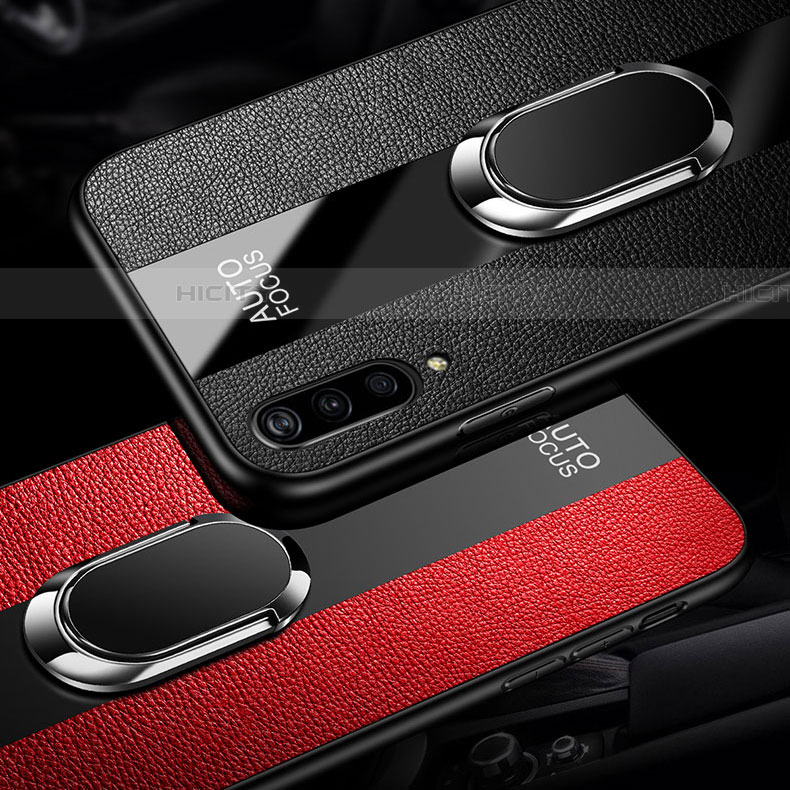 Funda Silicona Goma de Cuero Carcasa con Magnetico Anillo de dedo Soporte T01 para Samsung Galaxy A70