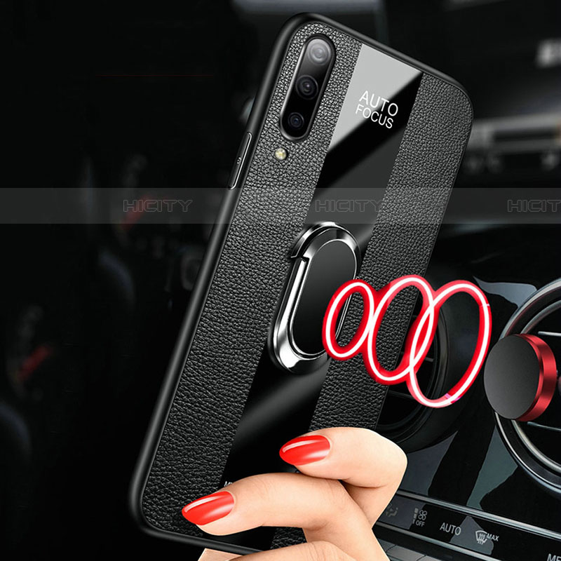 Funda Silicona Goma de Cuero Carcasa con Magnetico Anillo de dedo Soporte T01 para Samsung Galaxy A70