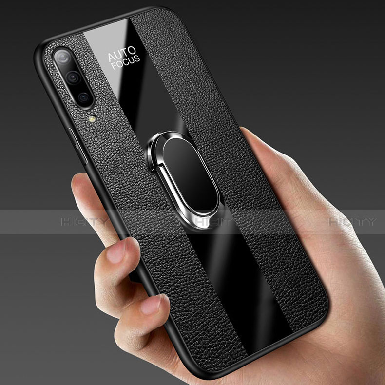 Funda Silicona Goma de Cuero Carcasa con Magnetico Anillo de dedo Soporte T01 para Xiaomi Mi A3