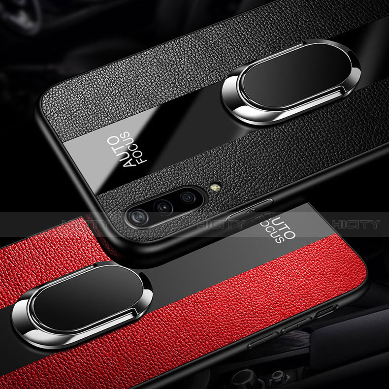 Funda Silicona Goma de Cuero Carcasa con Magnetico Anillo de dedo Soporte T01 para Xiaomi Mi A3