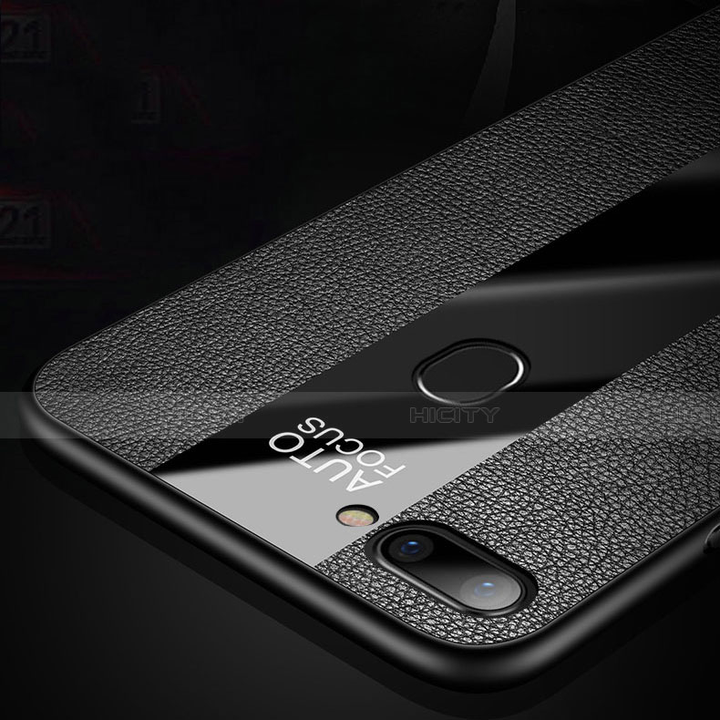 Funda Silicona Goma de Cuero Carcasa con Magnetico Anillo de dedo Soporte T02 para Oppo K1