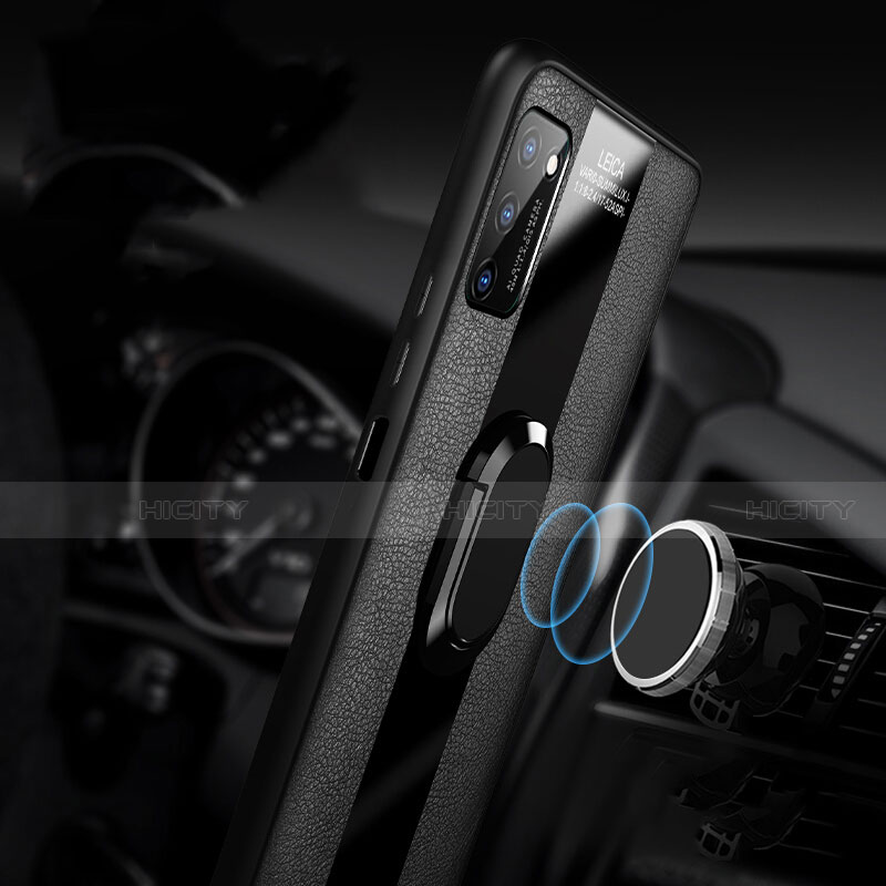 Funda Silicona Goma de Cuero Carcasa con Magnetico Anillo de dedo Soporte T03 para Huawei Honor View 30 5G