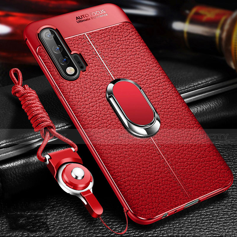 Funda Silicona Goma de Cuero Carcasa con Magnetico Anillo de dedo Soporte T03 para Huawei Nova 6 5G